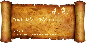 Andirkó Nóra névjegykártya