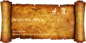 Andirkó Nóra névjegykártya